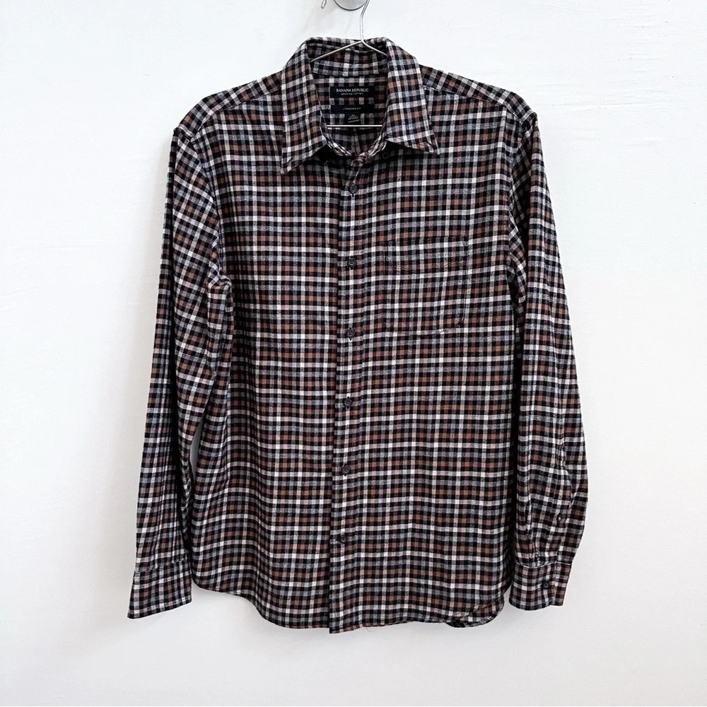 Banana Republic Denny Brown Organic Flannel Shirt